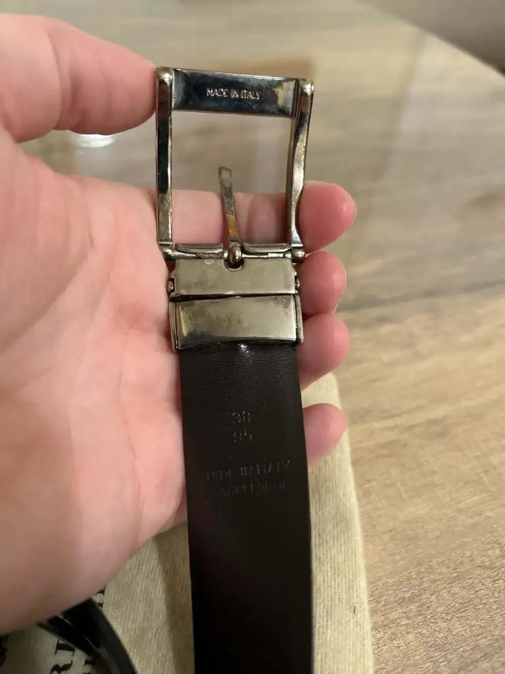Vintage Burberry Men's Reversible Leather Belt Size 38/95